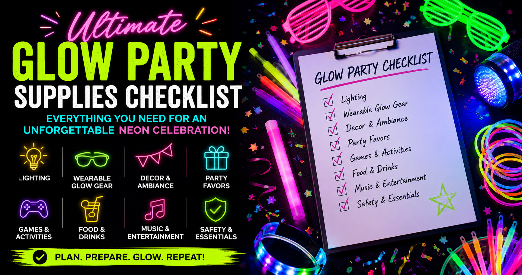 Ultimate Glow Party Supplies Checklist: Everything You Need for an Unforgettable Neon Celebration